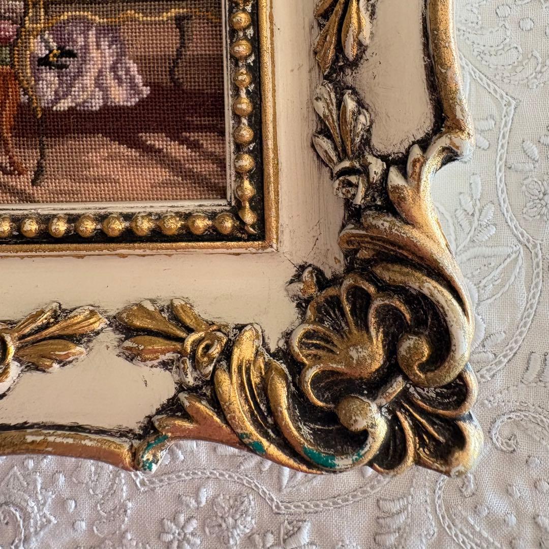 プチポアン刺繍　額　フレーム　オーストリア製