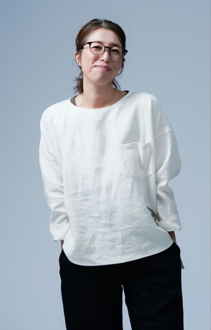 wafu.リネントップス ポケット付き ゆるT