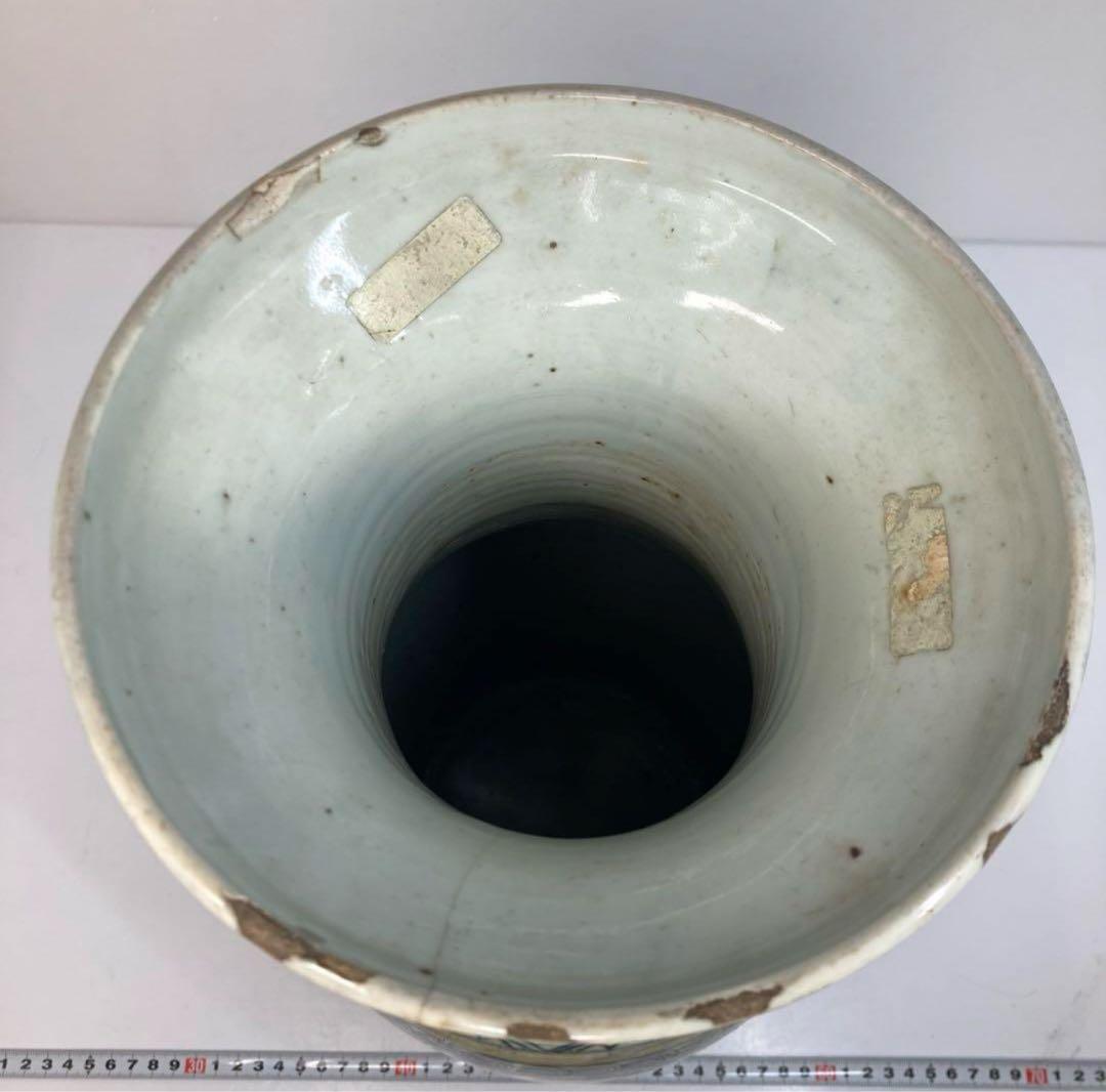 中国清時代　青花双喜大花瓶　高さ43cm