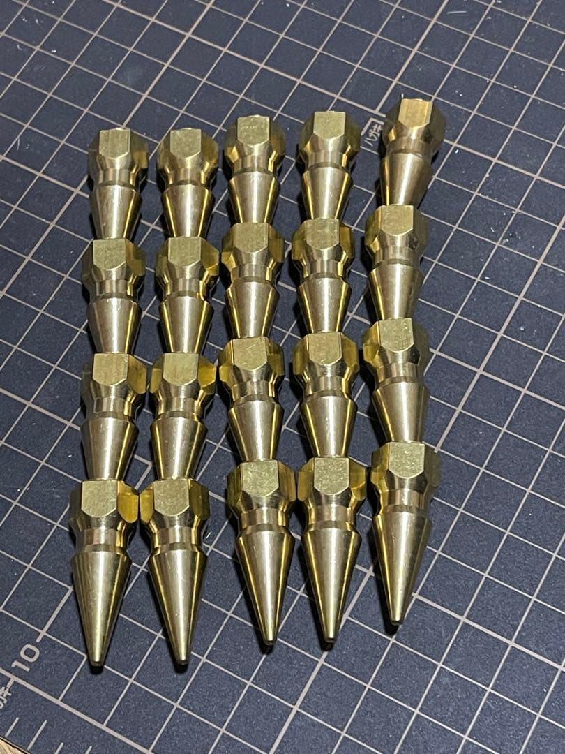 真鍮スパイクナット M6 P1.0 20本