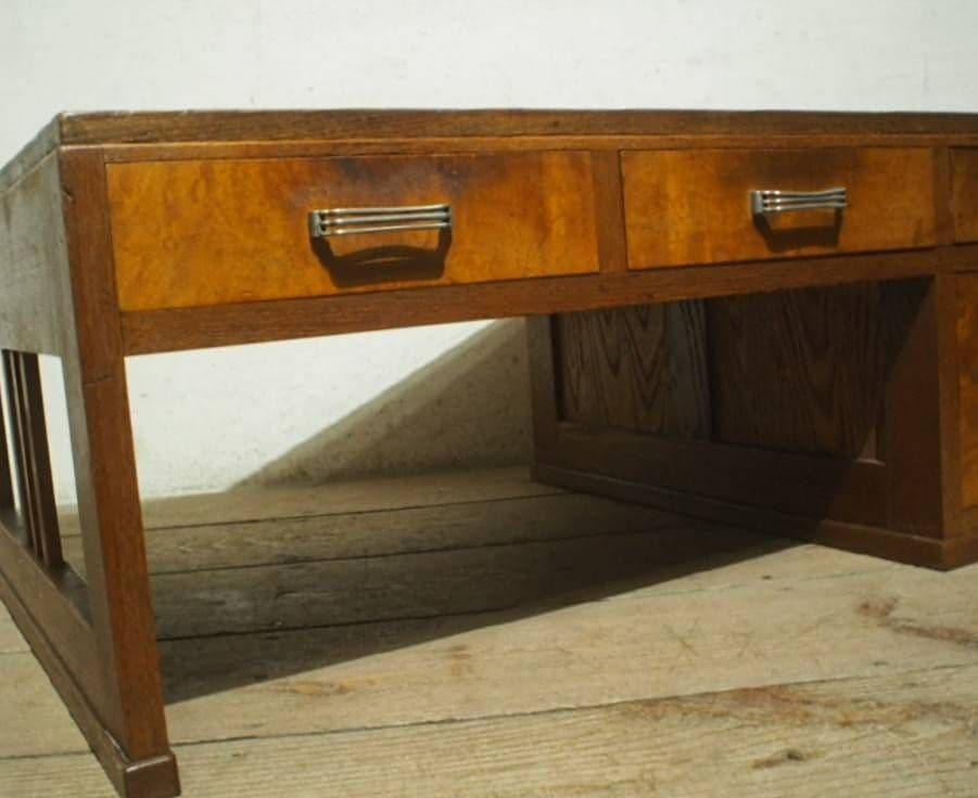 1041 ヴィンテージ　ロータイプの片袖机　文机　書斎　センターテーブル　レトロ