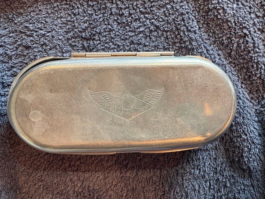 RRL ダブルアールエル メタルケース 小物入れ レザー内装　メガネケース