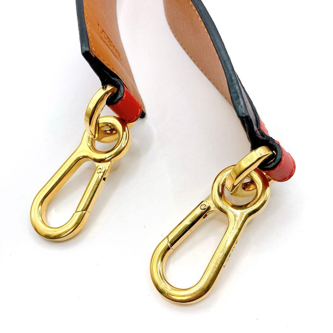 極美品✨LOEWE ロエベ　ショルダーストラップ　レザー　ゴールド金具　ロゴ有り