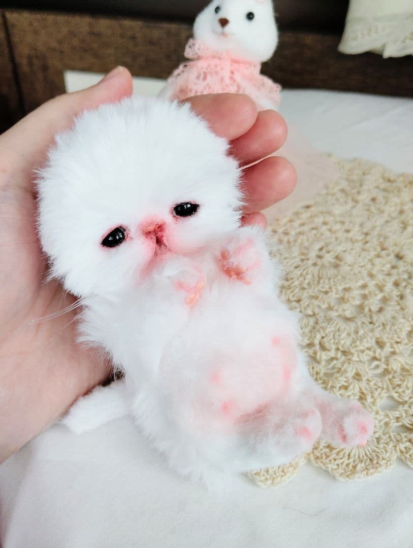 むぎゅサイズ♡お腹ぽっこり♡赤ちゃん子猫のピポちゃん♡アートドール♡ぬいぐるみ♡