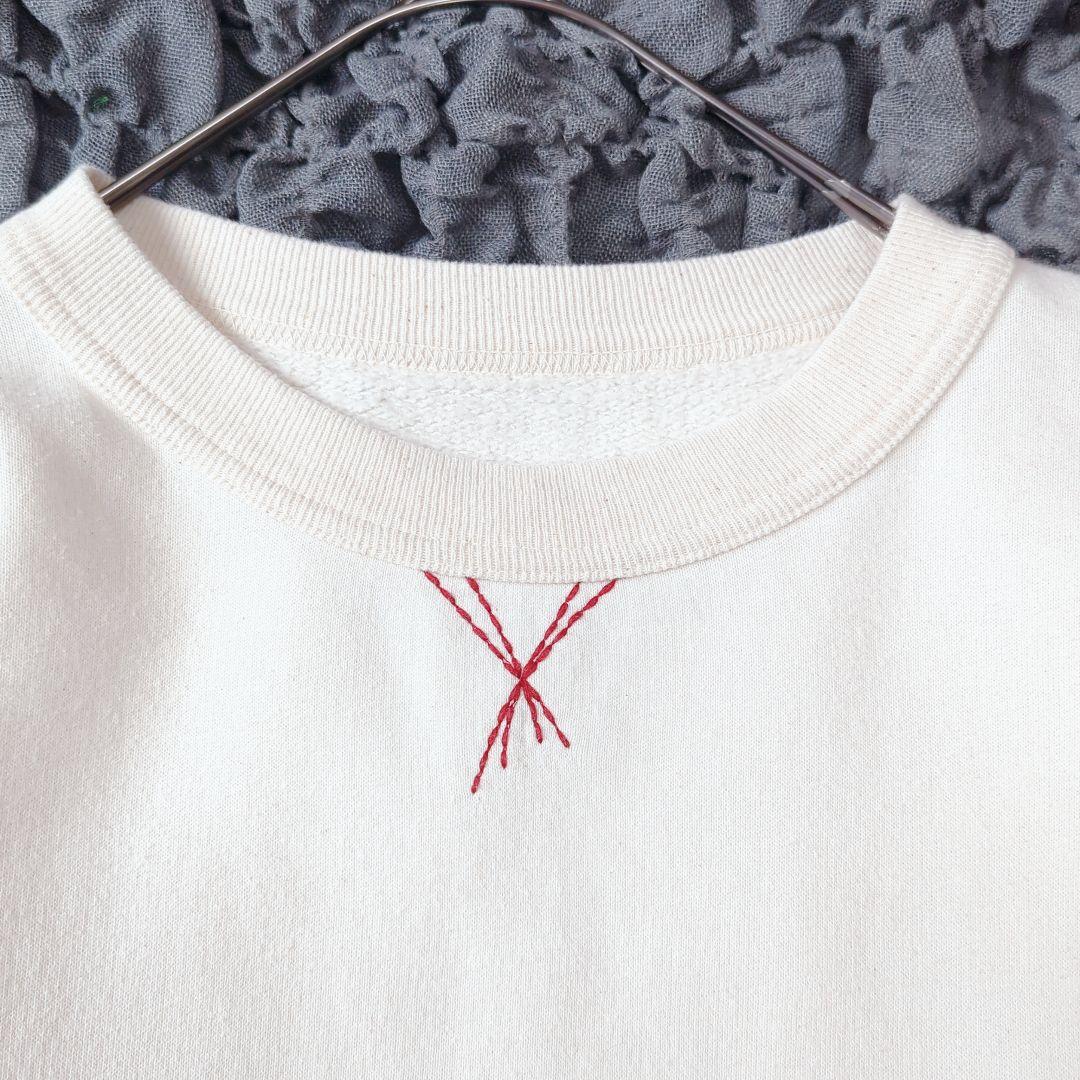 快晴堂 3飛び裏起毛 無地 Girl’sトレーナー 生成り 大きめ