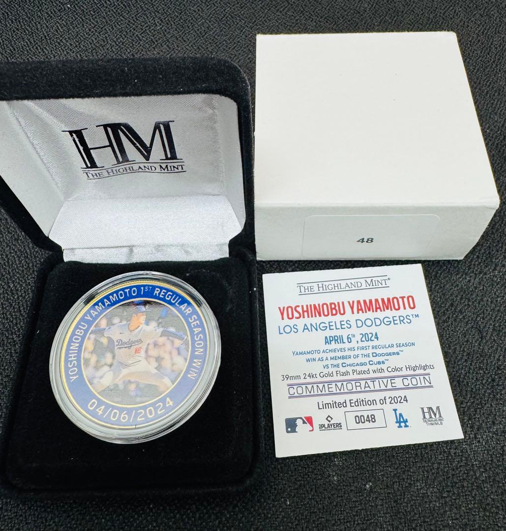 MLB ドジャース　山本由伸　2024 公式戦初勝利記念ゴールド