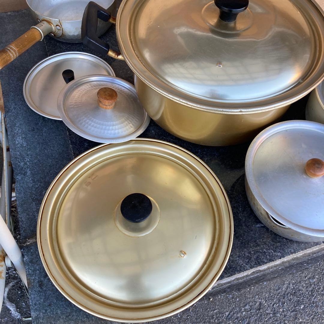 鍋セット 6点 金色と銀色いろいろ蓋のみあり