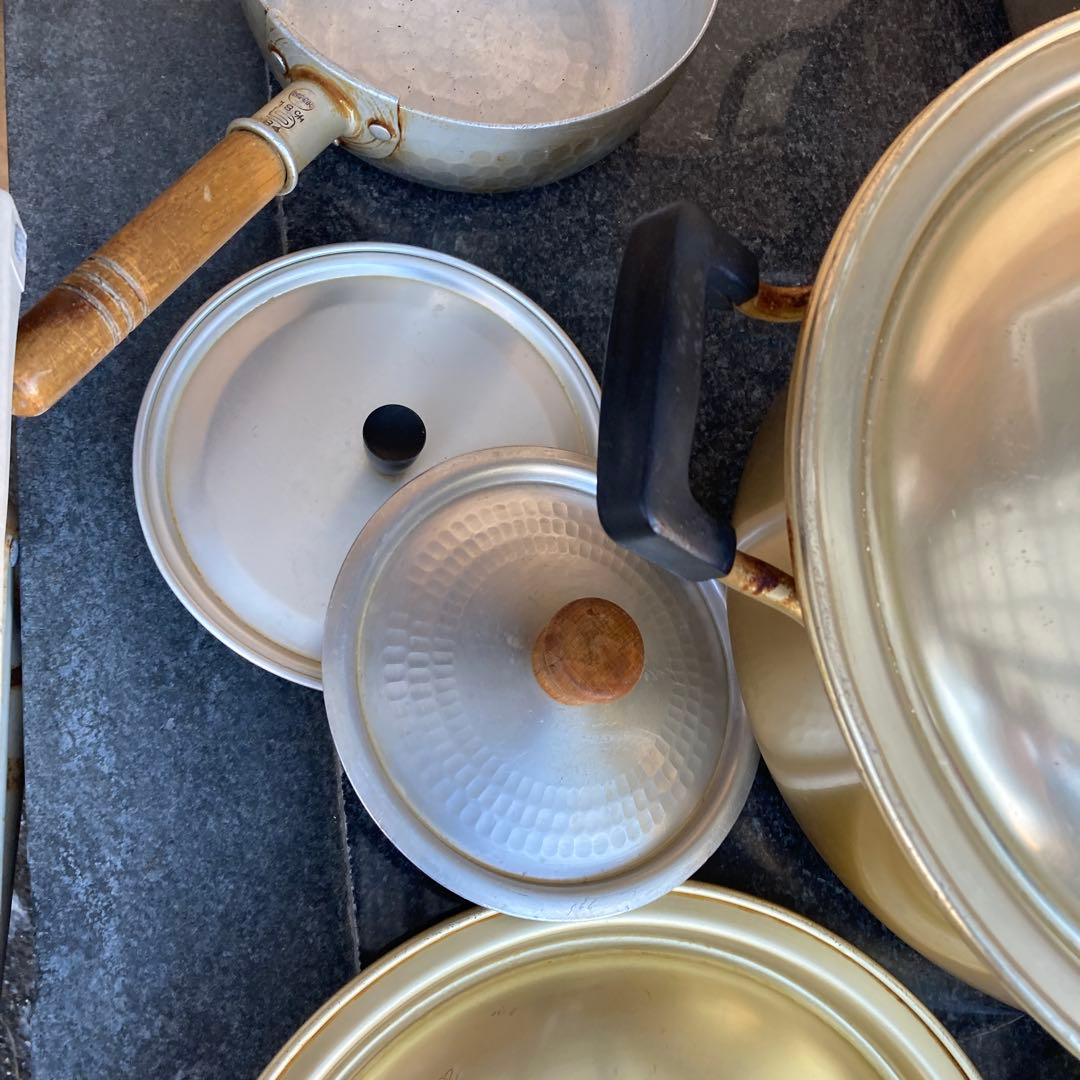 鍋セット 6点 金色と銀色いろいろ蓋のみあり