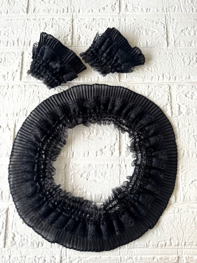 パール付き重ね衿　レース半衿　レース帯揚げ　つまみ細工のお飾り　レース付け袖　他