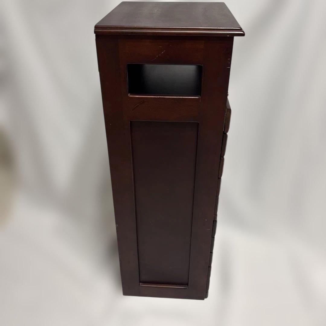 木製 多段チェスト 10段 ダークブラウン 収納家具 小引き出し 整理棚