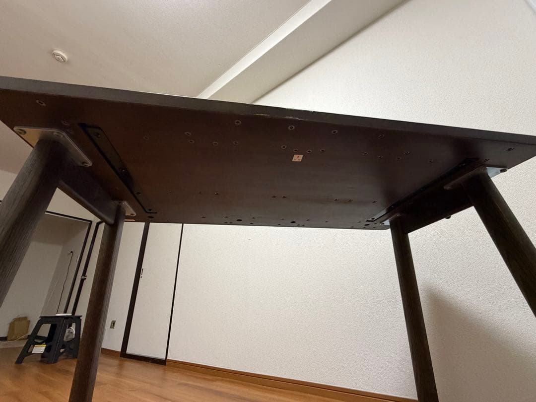 大塚家具ダークブラウン無垢製オフィスデスク 120cm