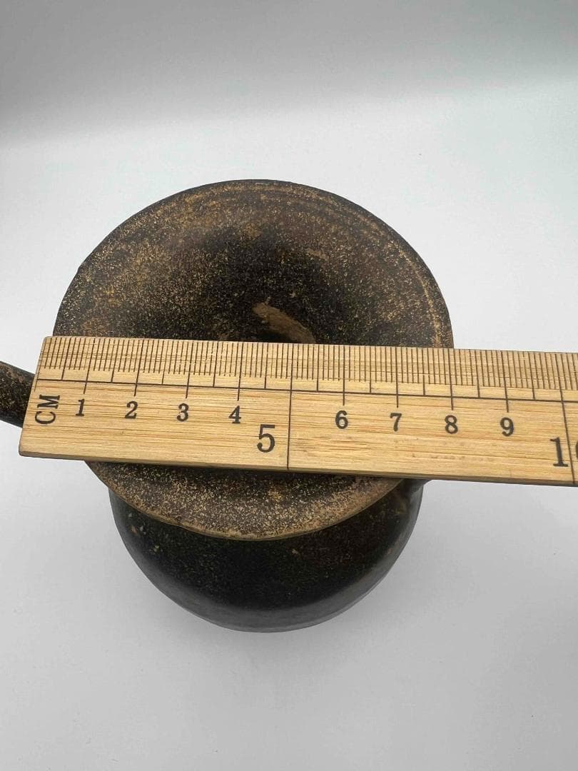 宋 古吉州窯黑釉執壺 水注 水滴　水指　水差し 古賞物　華道　香具(A-61)