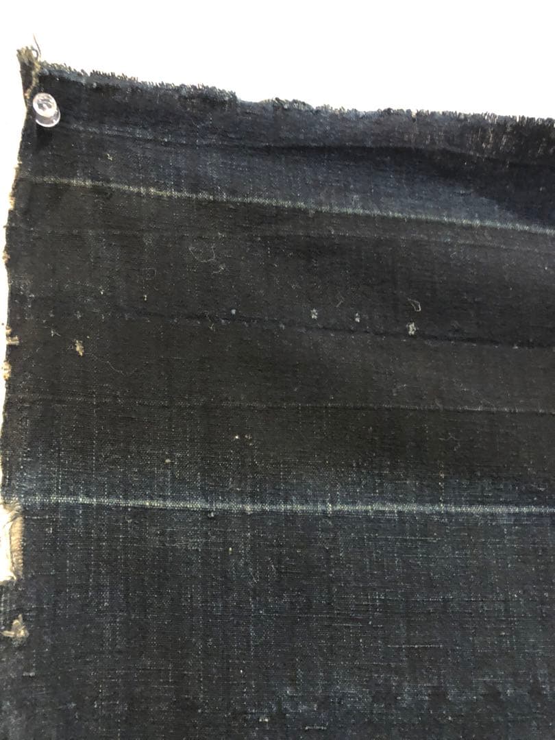 藍染筒描き三巾加賀のれん時代物木綿古布　ソ-182