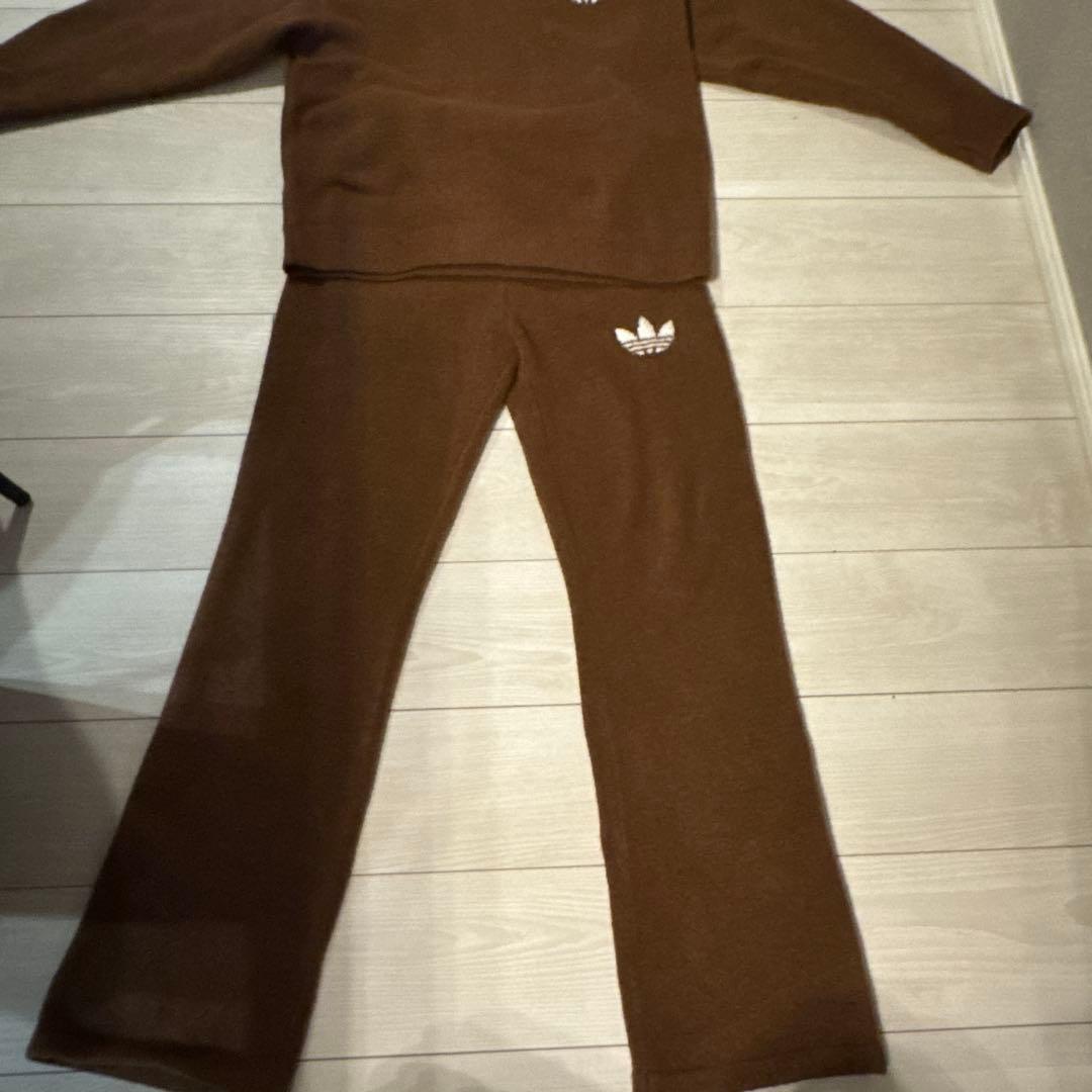 adidas ブラウン スウェットセット XS