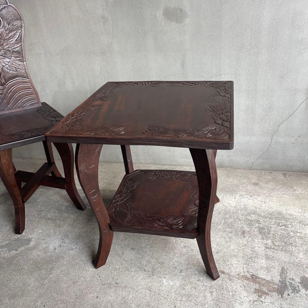 軽井沢彫り　1〜2人がけテーブル