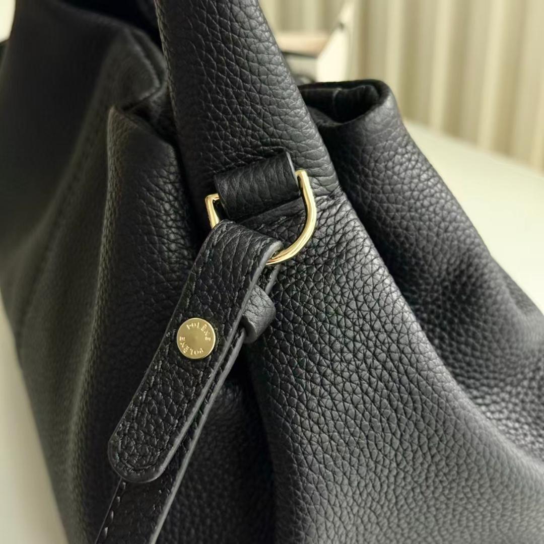 セール！Polène 黒 レザー ショルダーバッグ ハンドル付き mini