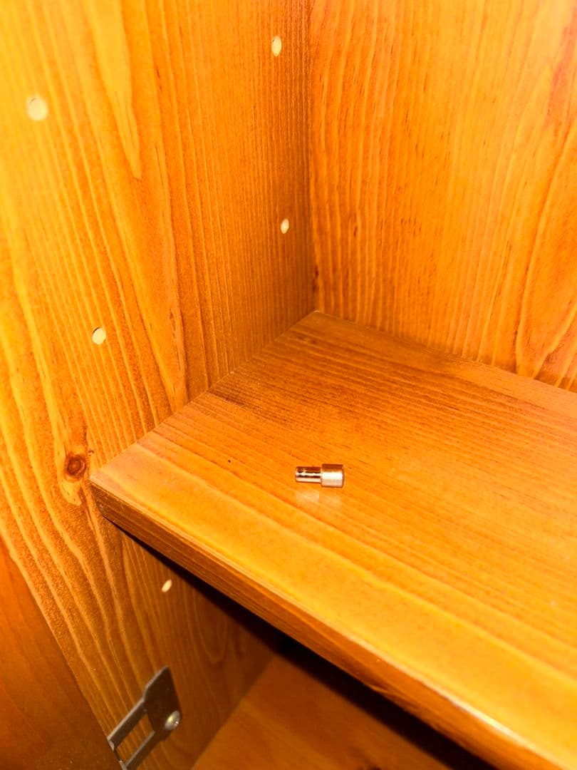 昭和アンティーク品　木製ガラス扉キャビネット 3段