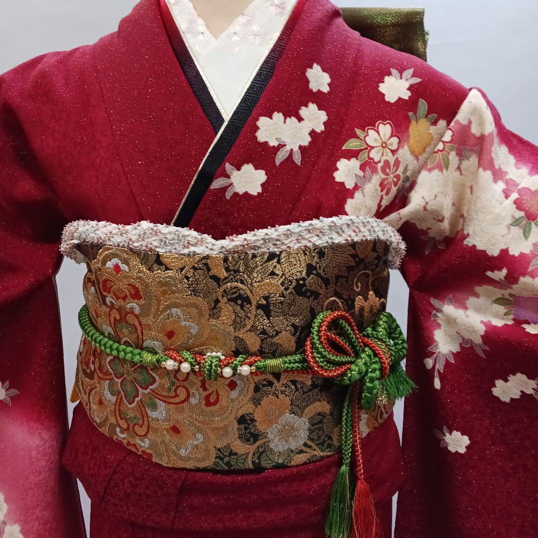 赤古典　振袖フルセット　正絹