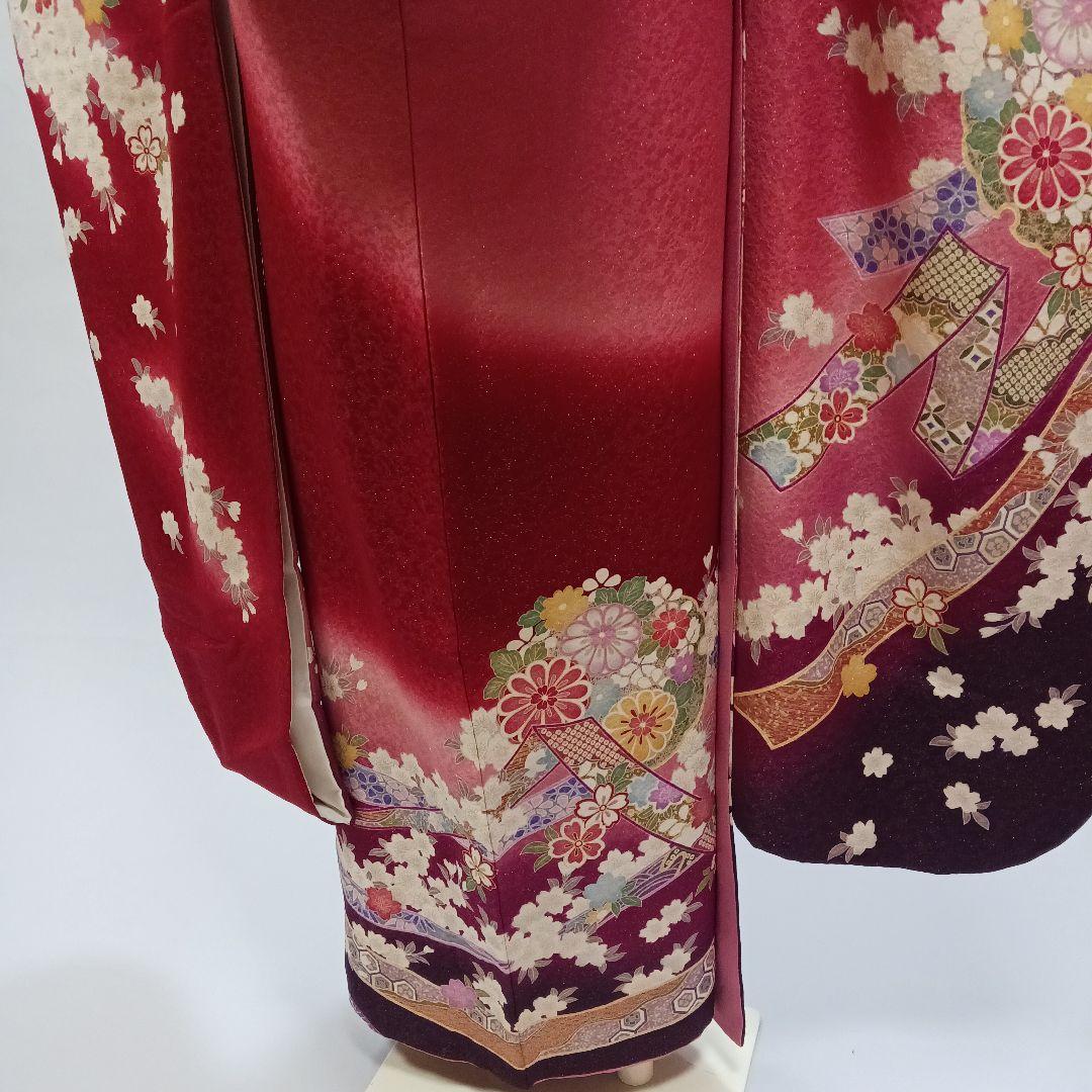 赤古典　振袖フルセット　正絹