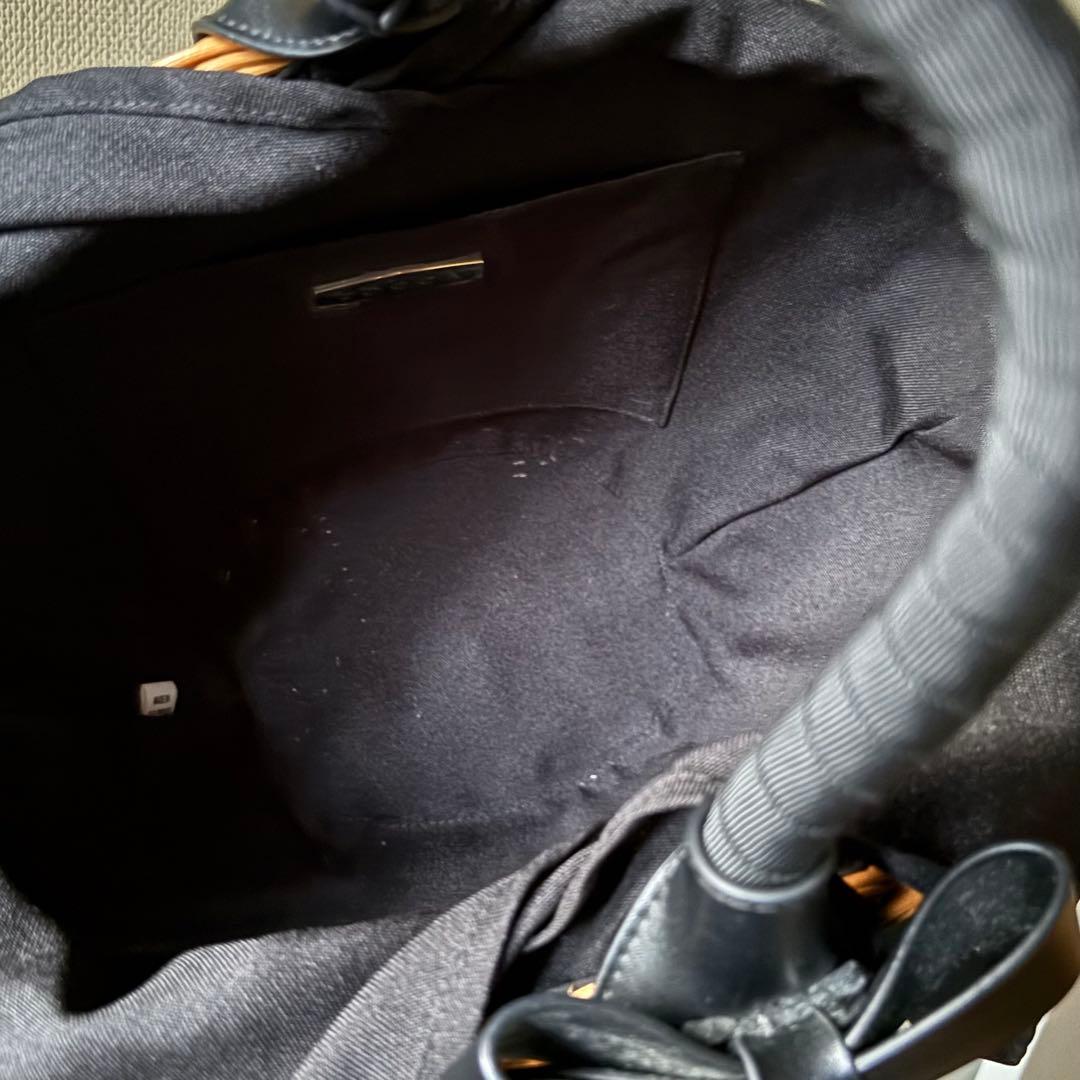 美品♡TOCCA リボン付きかごバッグ レザー ナチュラル×ひブラック 自立