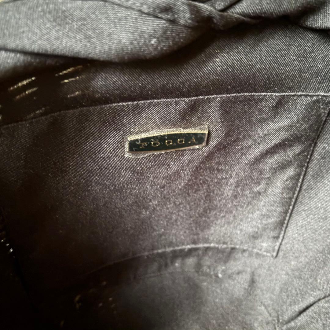 美品♡TOCCA リボン付きかごバッグ レザー ナチュラル×ひブラック 自立