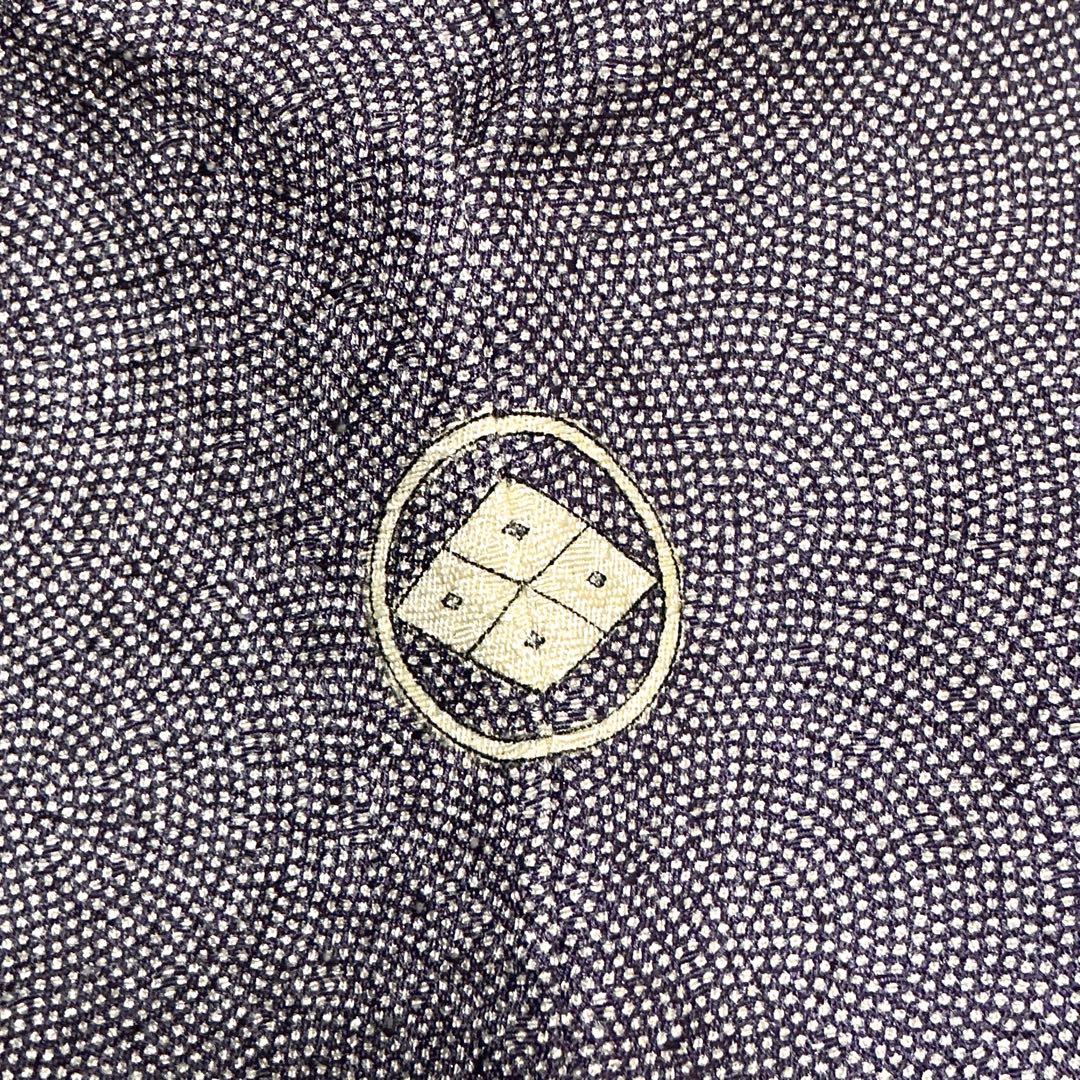 b271 正絹　袷　江戸小紋　鮫紋一つ紋　作家物落款　未使用しつけ付極美品　着物