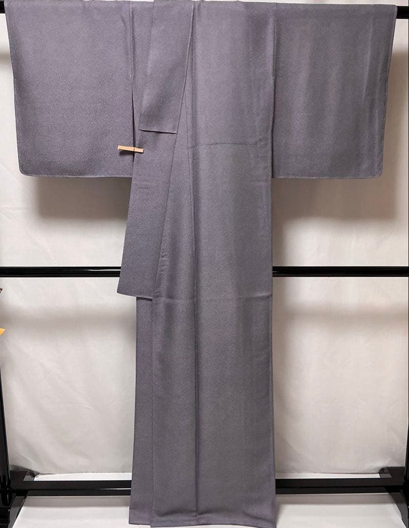 b271 正絹　袷　江戸小紋　鮫紋一つ紋　作家物落款　未使用しつけ付極美品　着物