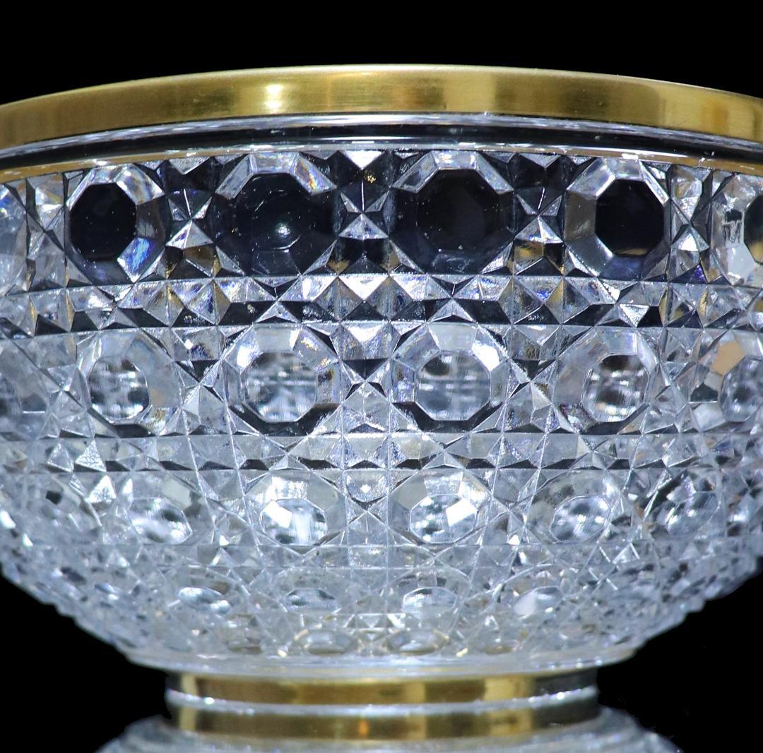 オールド・バカラ 美術館級1890年 特注品金縁大型鉢 ディアマン・ピエーリー