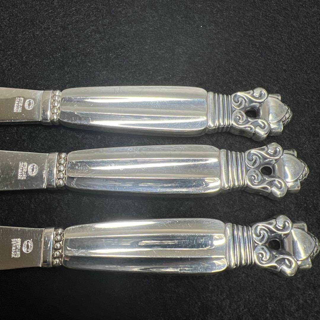 ジョージジェンセン　エコーンsterling925 バターナイフ3本　104g