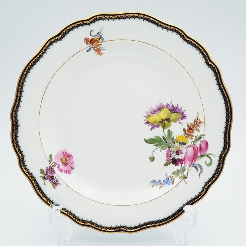 マイセン Aカンテ 金彩 コバルト プレート 20.5cm #1#2#3　3枚