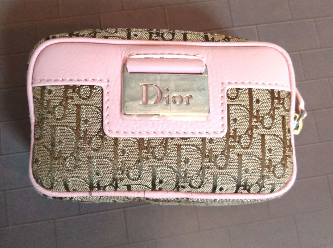 Dior ロゴパターン ベルト ピンク/ブラウン