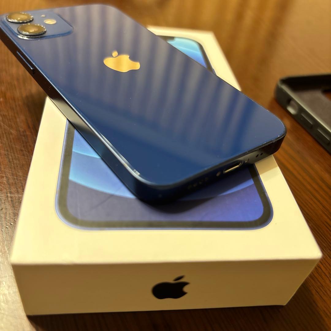 iPhone12mini 本体 128GBブルー カバー箱付き バッテリー76%