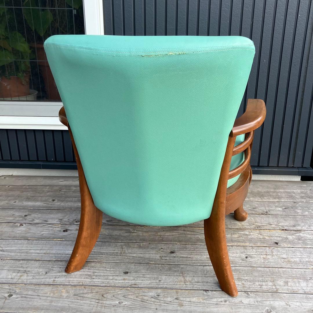 ① アンティーク 猫脚 木製 アームチェア 1人掛けソファ 古家具 ビンテージ