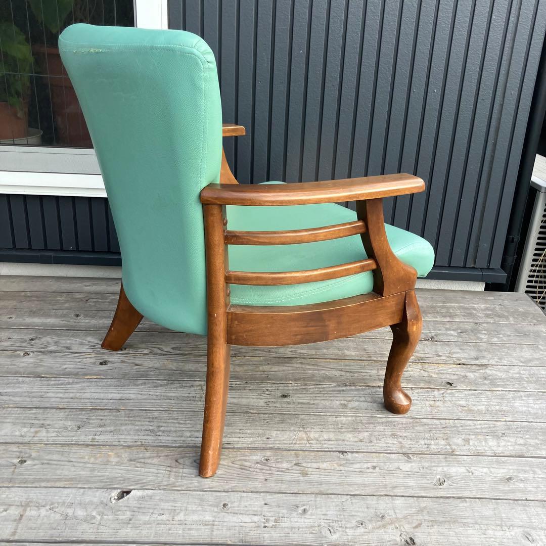 ① アンティーク 猫脚 木製 アームチェア 1人掛けソファ 古家具 ビンテージ