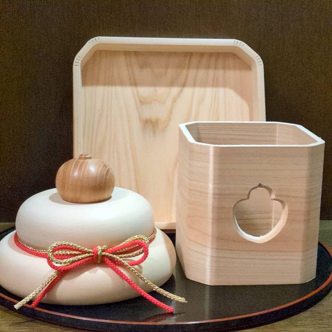 木製鏡餅　三宝付き　170