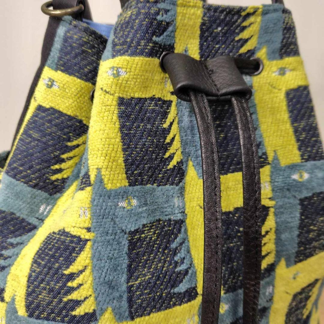 【ゆきんこ】/thoroughbredサラブレットネイビー/巾着Lサイズショル