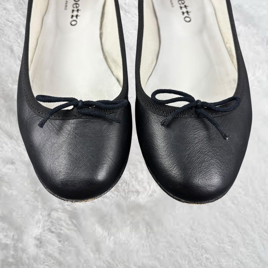 レペット repetto サンドリオン バレエシューズ 38 ブラック レザー