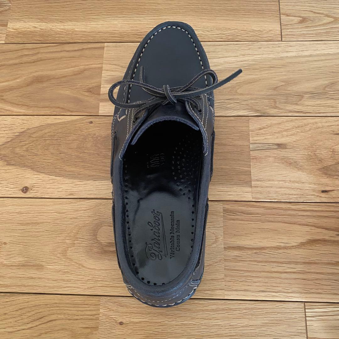 パラブーツ　デッキシューズ　ネイビー レザー