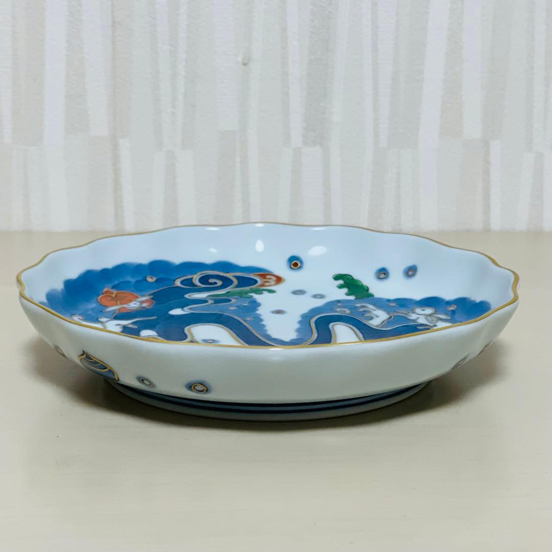 源右衛門窯 染錦波兎 銘々皿 皿 プレート 5枚セット 波うさぎ 金彩