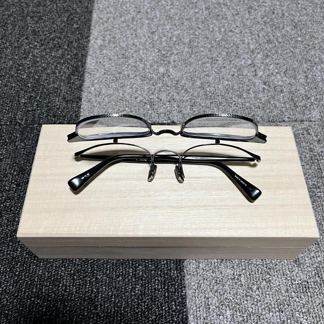★ 新品未使用 ★ 金子眼鏡　KM-74　BK　サーモント型　跳ね上げ式