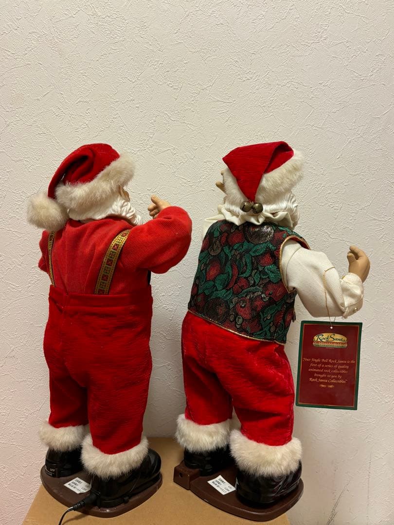 サンタクロース人形2体セット　ロッキンアラウンド　ジングルベルロックサンタ2体