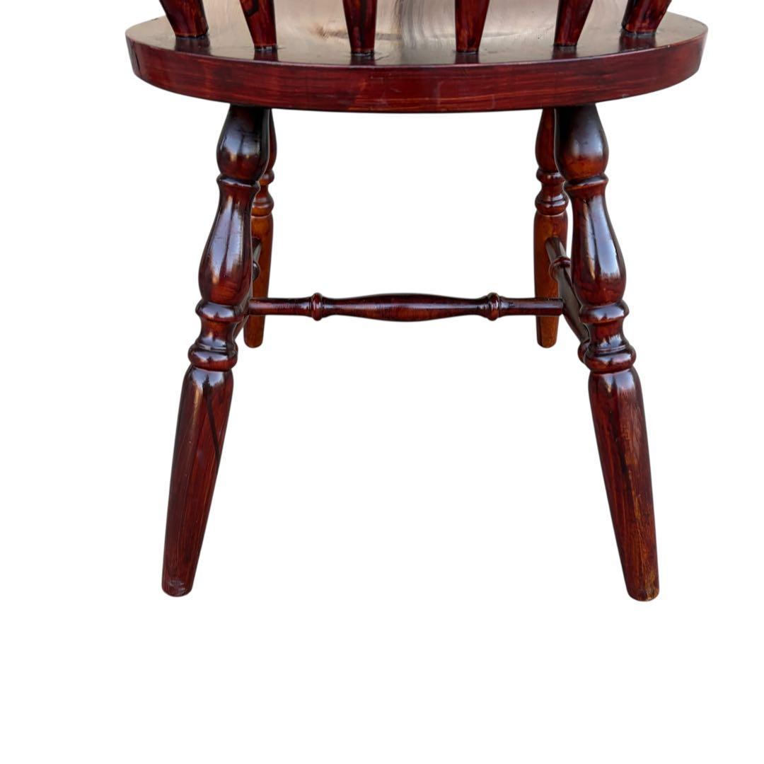 飛騨高山 柏木工 ウィンザーチェア 2脚セット ダイニングチェア ワインレッド②