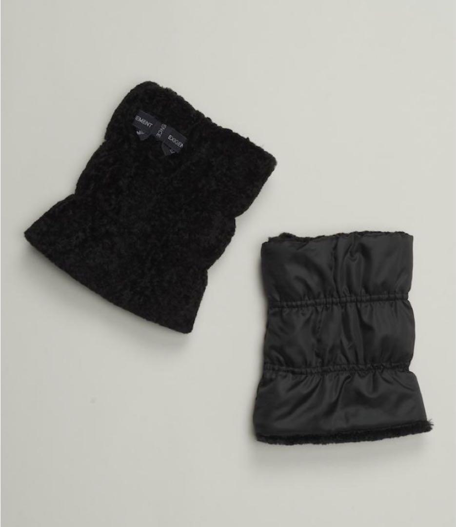 極美品 LANVIN SPORT 現行 リバーシブルレッグウォーマー BLACK