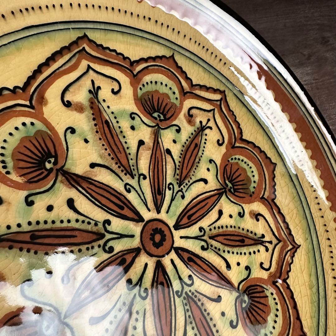希少　ソビエト陶器　アラベスク模様　大皿　ロシア　焼き物　工芸品　陶磁器　C