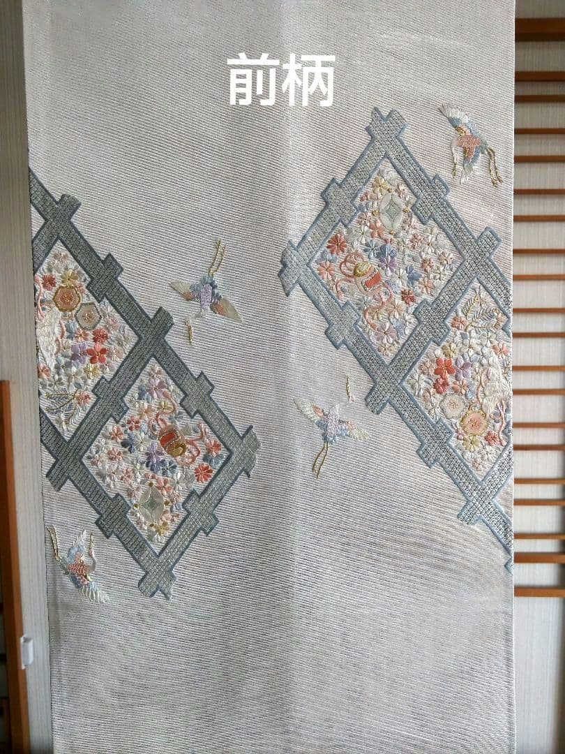 最終値下げ O-286 西陣袋帯 お太鼓柄 金銀糸 宝尽くし 鶴 手刺繍 美品