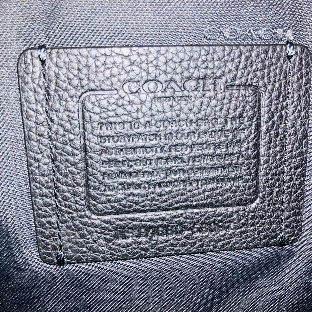 COACH ブラック ビジネスレザー バッグ　美品　定価10万円超　格安出品