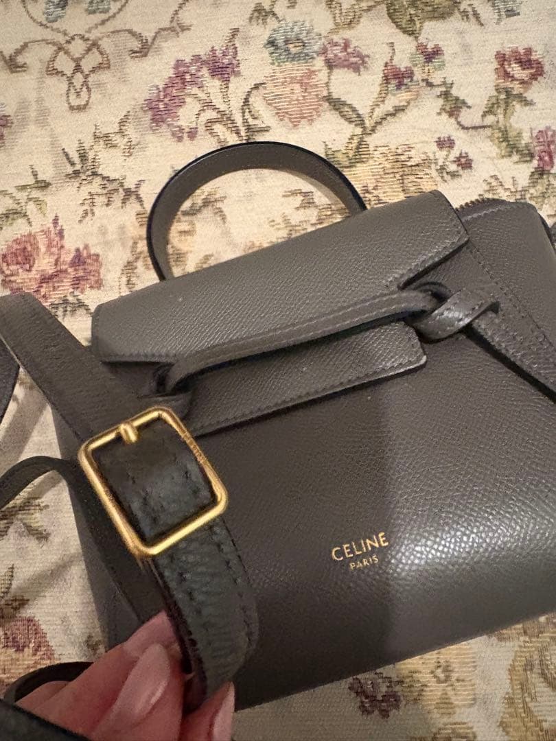 ル*フ様 美品　CELINEセリーヌベルトバッグ ピコ　グレー