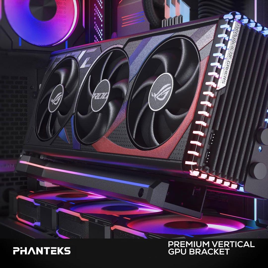 Phanteks プレミアム垂直GPUブラケット - DRGB照明付きブラック