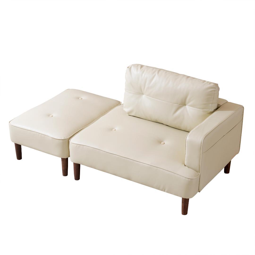 2-3人掛けソファー 　Ｌ字　組み合わせ　PUレザー　WHITE