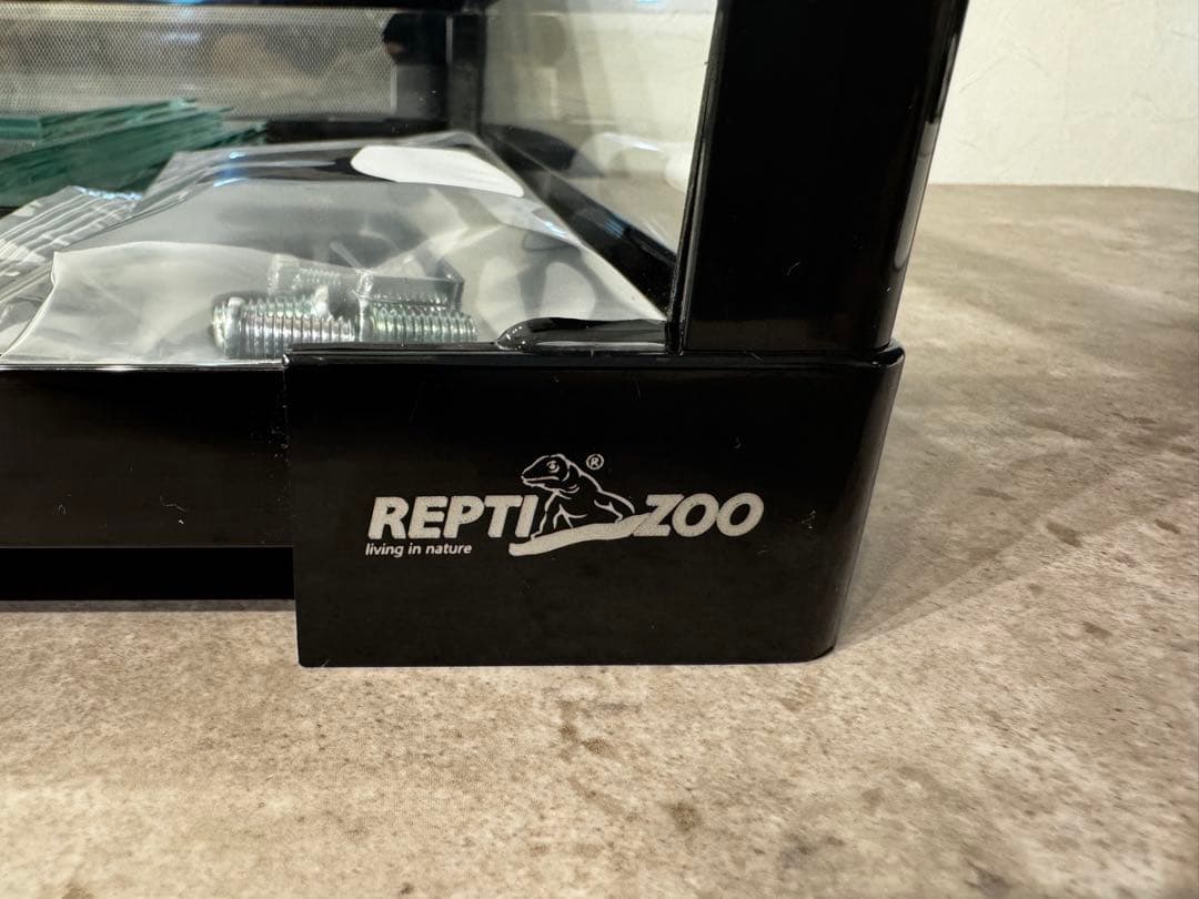 爬虫類ケージ(9045) ブラック ガラス製